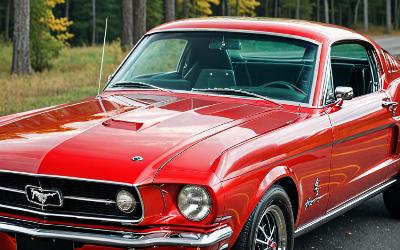 Restored classic Mustang after paint job