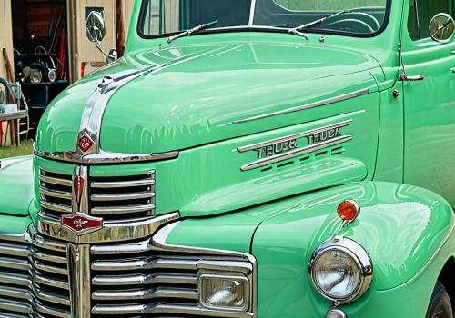 Classic truck restoration in mint green