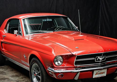 Restored 1967 Mustang in classic red